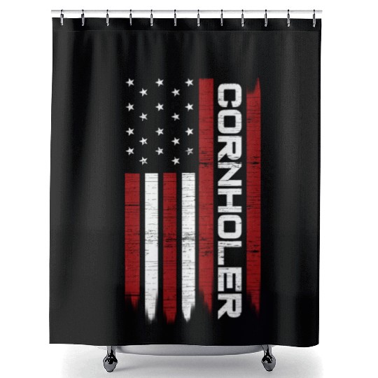 Cornhole Usa Flag Cornholer Bean Bag Game Shower Curtains