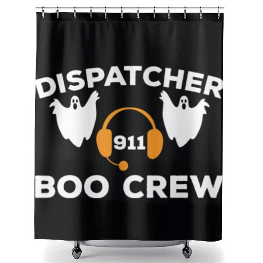 Funny Dispatcher 911 Boo Crew Spooky Halloween Shower Curtains