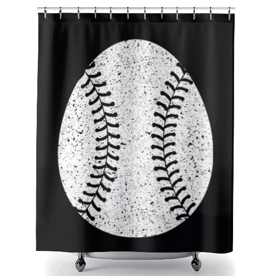 Baseball Happy Easter Egg Hunting Cute Sport Lover Shower Curtains