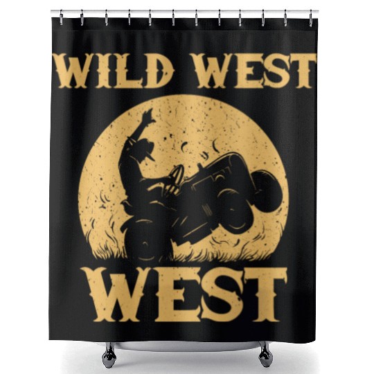 Wild Wild West Lawn Mower Outfit Shower Curtains