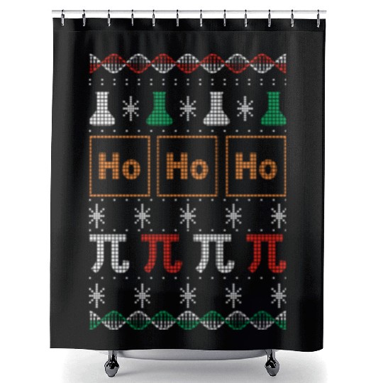 Chemistry Laboratory Science Ugly Christmas Shower Curtains