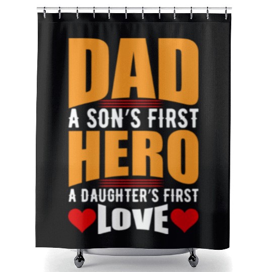 Dad Son And Daughter Shower Curtains
