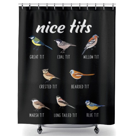 Funny Nice Tits Birdwatching Bird Watching Birding Shower Curtains