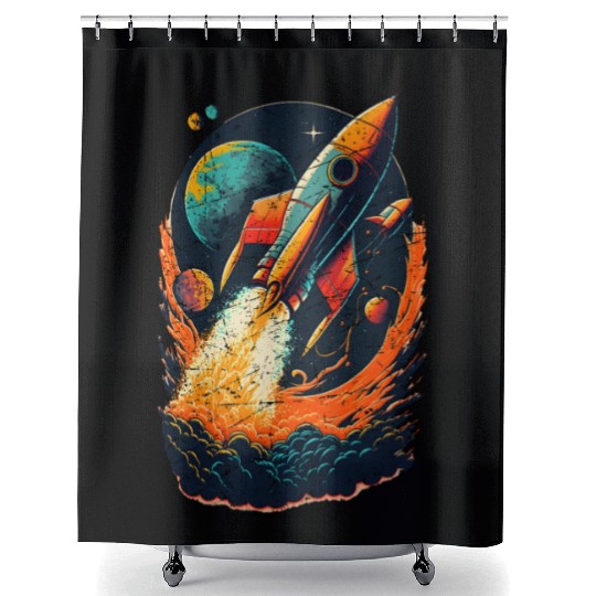 To The Mars Shower Curtains