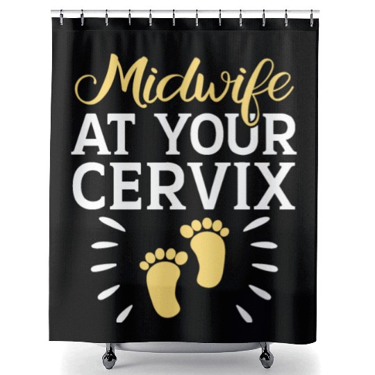Midwifery Profession Newborn Childbirth Midwife Shower Curtains