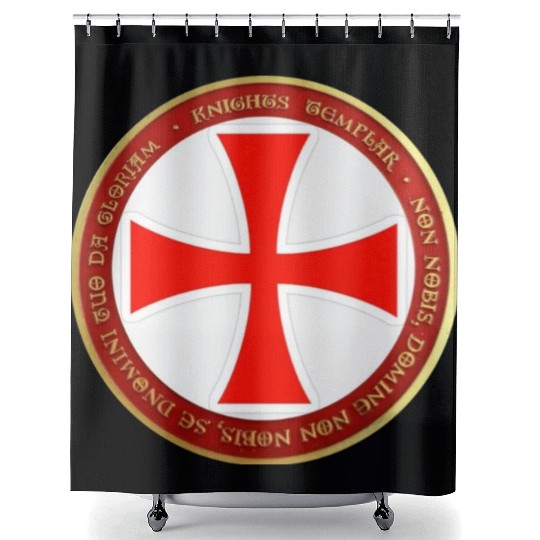 Knights templar cross shield Shower Curtains