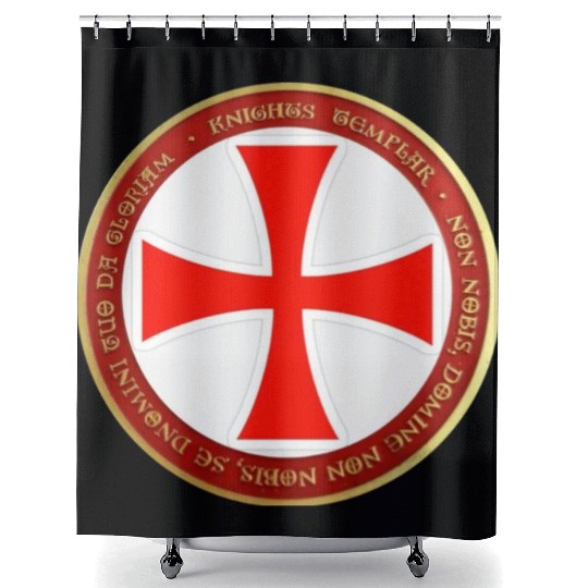 Knights templar cross shield Shower Curtains