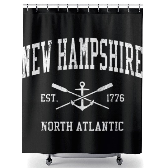 New Hampshire Crossed Oars Boat Anchor Sports Shower Curtains