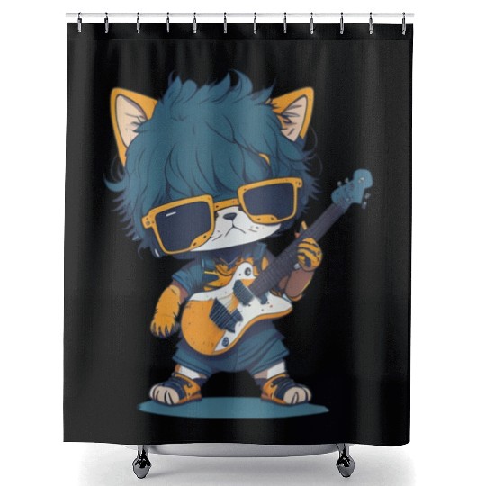 Electric Groove Meet Gris, the Adorable Baby Tiger Shower Curtains