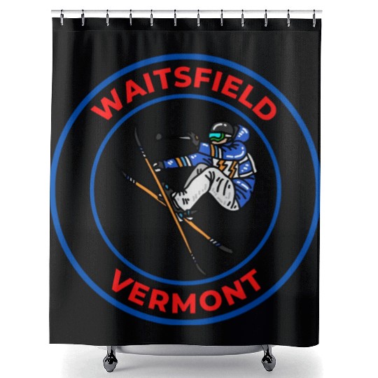 Retro Cool Skiing in Waitsfield Vermont Souvenir Shower Curtains