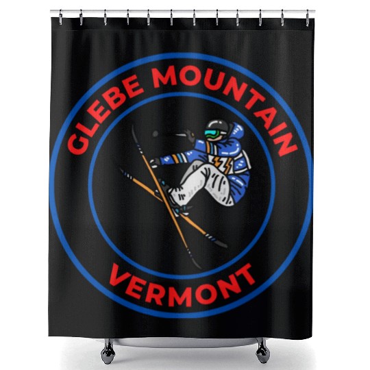 Retro Cool Skiing Glebe Mountain Vermont Souvenir Shower Curtains