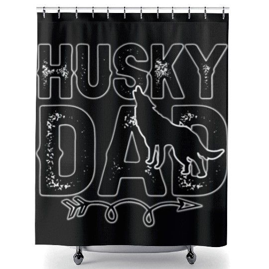 Husky Dad Shower Curtains, Cute dad Shower Curtains for father
