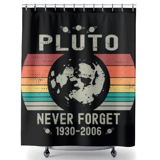 Funny Space Science Pluto Never Forget Astronomy Shower Curtains