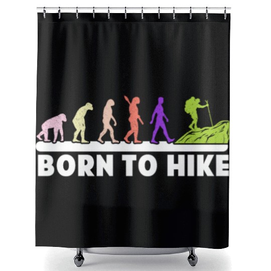 Born to Hike Mountain fan Wanderlust Hikers Shower Curtains
