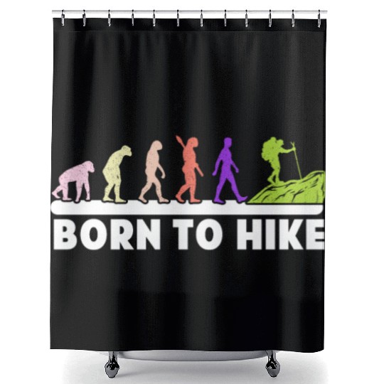Born to Hike Mountain fan Wanderlust Hikers Shower Curtains