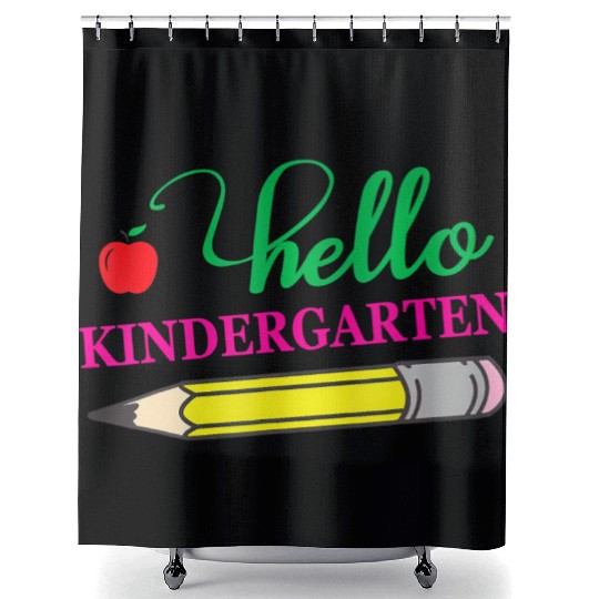 Hello Kindergarten As Back to School For Team Kind Shower Curtains