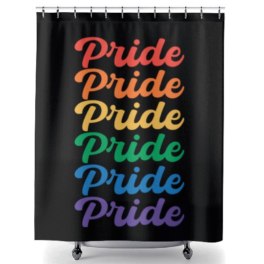 Rainbow Pride Month LGBT Ally Shower Curtains