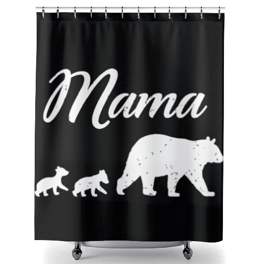 Mama Bear - With Two Cubs Twin Mom Mother's Day Gi Shower Curtains