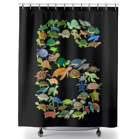 6th Birthday Sea Turtle Tortoise Theme 6 Year Old Shower Curtains