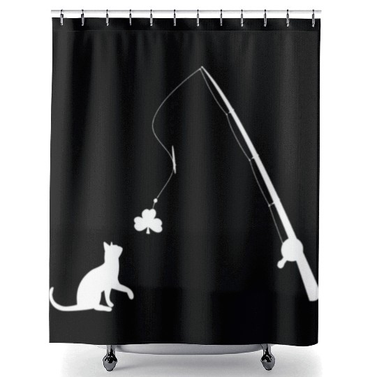 Cate Lover Fishing Funny St Patricks Day Shower Curtains