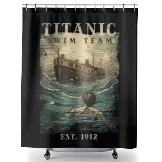 Titanic Swim Team Established 1912 RMS Titanic Shower Curtains