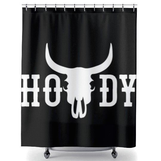 Howdy Cow Skull Western Cowboy Cowgirl Rodeo Howdy Shower Curtains