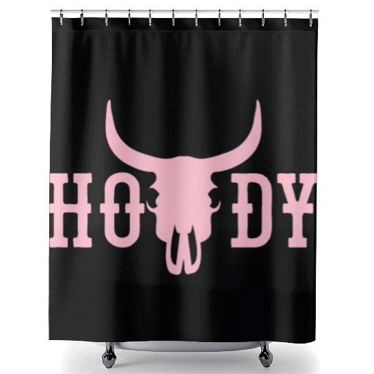 Howdy Cow Skull Western Cowboy Cowgirl Rodeo Howdy Shower Curtains