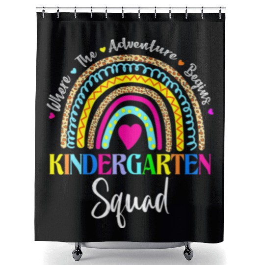 Kindergarten Squad Funny Back To School Child Teac Shower Curtains