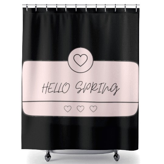 Hello spring Shower Curtains