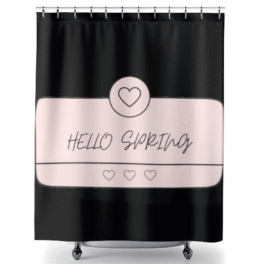Hello spring Shower Curtains