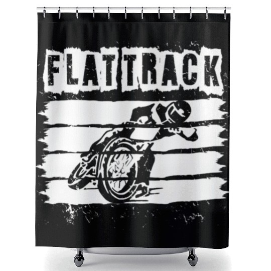 Flat Track Motorcycle Dirt Track Speedway Shower Curtains