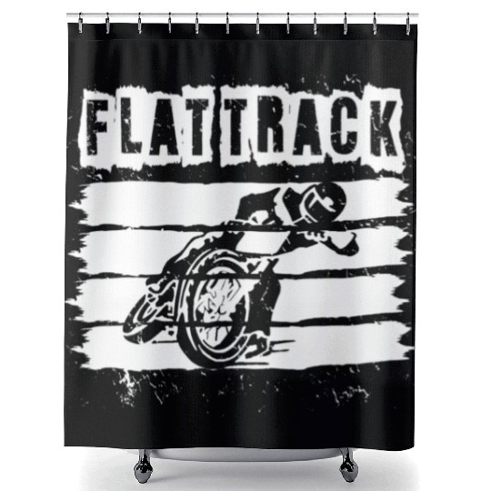Flat Track Motorcycle Dirt Track Speedway Shower Curtains