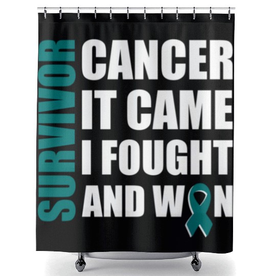 Ovarian Cancer Fight Cancer Ribbon Shower Curtains