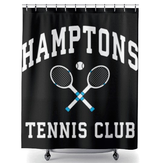 Hamptons Tennis Club Preppy New York Montauk Varsi Shower Curtains