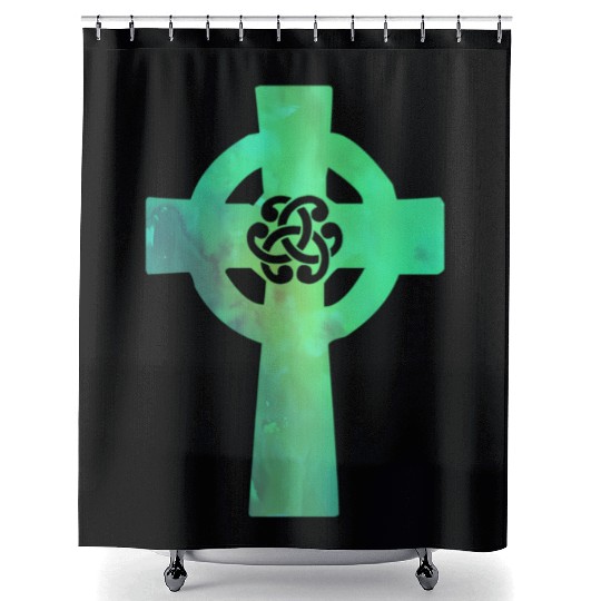Irish Celtic Cross Knot St Patrick'S Day Christian Shower Curtains