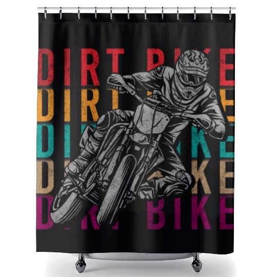 Dirt Bike Cycling Biking Shower Curtains