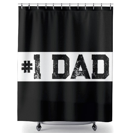 Mens 1 Dad Number One Dad Father'S Day Shower Curtains