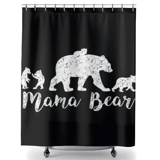 Mama Bear With Little Cubs Shower Curtains