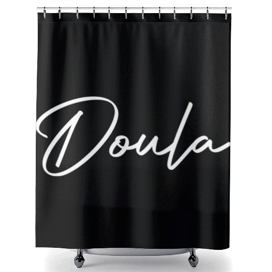 Doula Script Font Birth Class Teacher Birthing Mid Shower Curtains