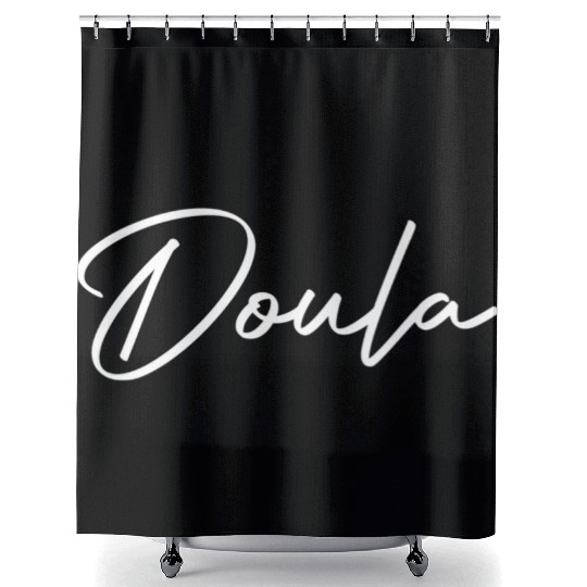 Doula Script Font Birth Class Teacher Birthing Mid Shower Curtains