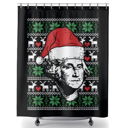 Ugly George Washington Patriotic President Shower Curtains