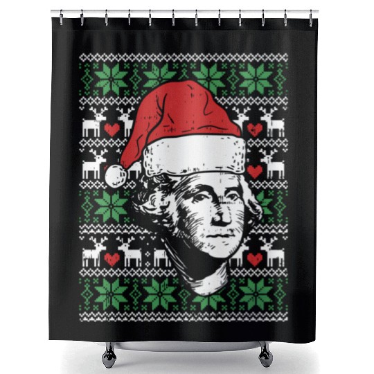 Ugly George Washington Patriotic President Shower Curtains