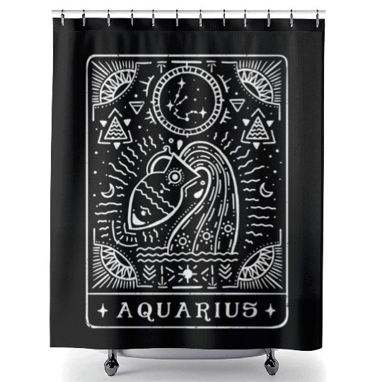 Aquarius Tarot Aquarius Zodiac Sign Month Shower Curtains