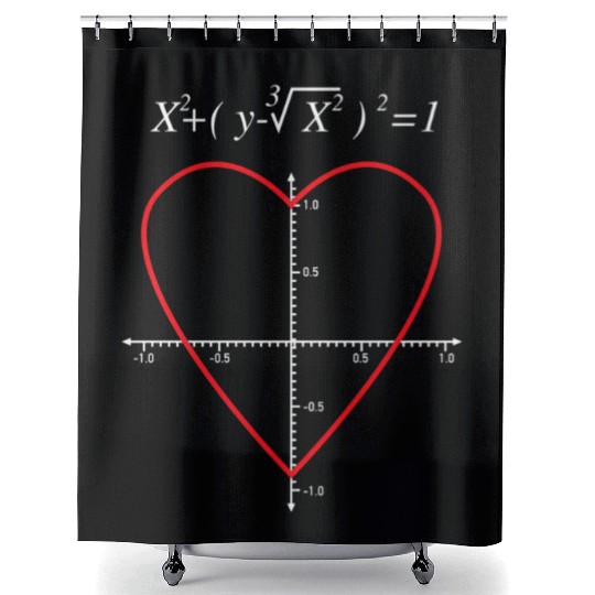 Love Math Heart X Axis Y Axis Graph Equation Shower Curtains