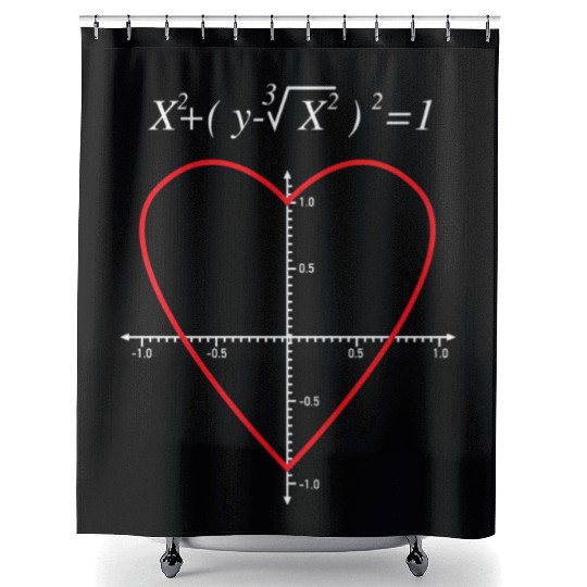 Love Math Heart X Axis Y Axis Graph Equation Shower Curtains
