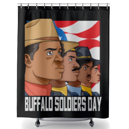 National Buffalo Soldiers Day July 28Th Patriotic Shower Curtains