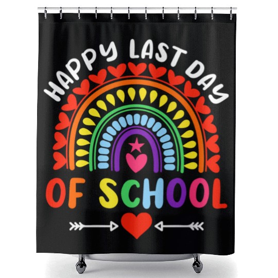 Rainbow Happy Last Day Of School Teacher Boys Shower Curtains