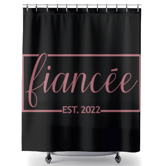 Fiancée Est 2022 Engagement Future Bride Engaged Shower Curtains