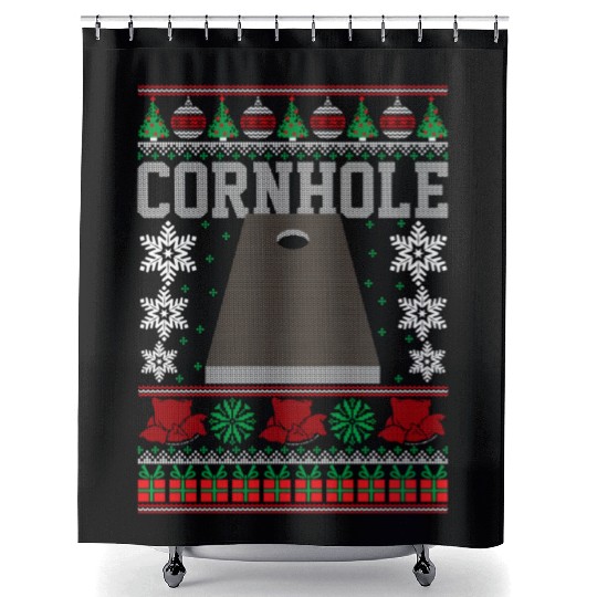 Cornhole Ugly Happy Shower Curtains