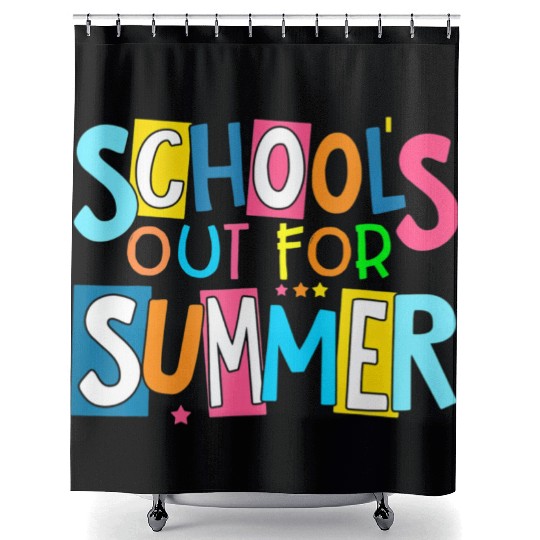Last Day Of School Schools Out For Summer Teacher Shower Curtains